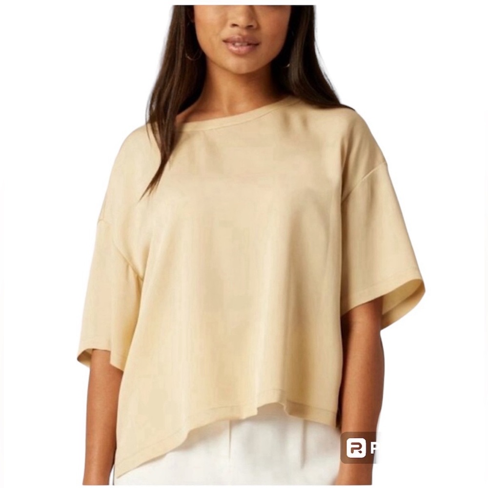 LITA by Ciara 100% Silk Shirt  in Coffee Size Small